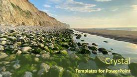  Presentation with blanc - Slide set having cap-blanc-nez-opale-coast background and a tawny brown colored foreground