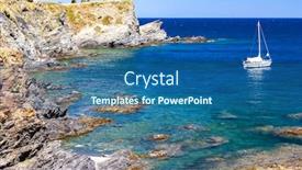  Presentation with france - Colorful presentation design enhanced with cap-de-peyrefite-languedoc-roussillon backdrop and a ocean colored foreground