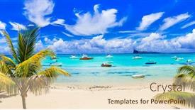  Presentation with scenic - PPT theme having cap-malheureux-scenic-beach background and a lemonade colored foreground