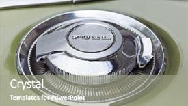  Presentation with vintage car - Beautiful theme featuring cap of vintage american car backdrop and a gray colored foreground