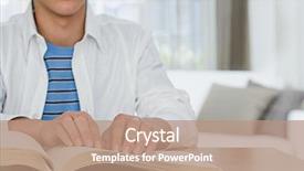  Presentation with blind - PPT theme enhanced with capabilities - blind boy reading a braille background and a coral colored foreground