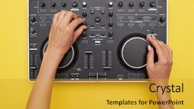  Presentation with flat - Audience pleasing PPT theme consisting of capabilities - flat lay of mixing board backdrop and a gold colored foreground