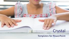  Presentation with girl reading - Amazing presentation having capabilities - midsection of blind girl reading backdrop and a sky blue colored foreground