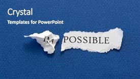  Presentation with possible - PPT layouts enhanced with capabilities - word impossible torn in two background and a ocean colored foreground