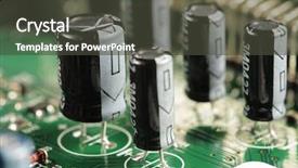  Presentation with electrical components - PPT theme having capacitation - capacitor electrical components background and a dark gray colored foreground