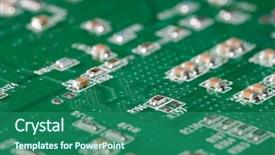  Presentation with circuit board - Slide deck with capacitation - integrated circuit board background and a ocean colored foreground