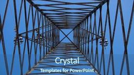  Presentation with power - Amazing PPT theme having capacitation - power pylon backdrop and a ocean colored foreground