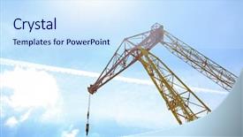  Presentation with dark blue sky stars - Audience pleasing slide deck consisting of capacity building - hoisting crane against blue sky backdrop and a sky blue colored foreground