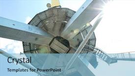  Presentation with law blue sky scales of justice - Audience pleasing theme consisting of capacity building - hoisting crane against blue sky backdrop and a light blue colored foreground