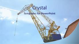  Presentation with capacity building - Beautiful theme featuring capacity building - hoisting crane against blue sky backdrop and a light blue colored foreground