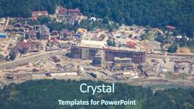  Presentation with capacity building - Slide deck featuring capacity building - top view of krasnaya polyana background and a ocean colored foreground