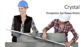  Presentation with capacity building - Amazing theme having capacity building - two craftswomen measuring a wall backdrop and a  colored foreground