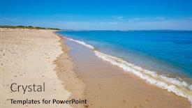  Presentation with cape cod - Audience pleasing PPT theme consisting of cape cod sandy neck beach in barnstable massachusetts usa backdrop and a coral colored foreground