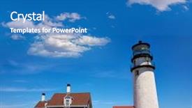  Presentation with cape cod - Presentation theme consisting of cape cod truro lighthouse in massachusetts usa background and a teal colored foreground