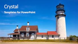  Presentation with cape cod - Presentation theme featuring cape cod truro lighthouse in massachusetts usa background and a teal colored foreground