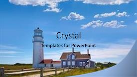  Presentation with cape cod - Theme enhanced with cape cod truro lighthouse in massachusetts usa background and a light blue colored foreground