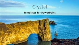  Presentation with volcanic rock - Presentation design enhanced with cape-dyrholaey-travel background and a arctic colored foreground