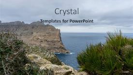  Presentation with survivor island - Audience pleasing theme consisting of cape-formentor-in-mallorca-island backdrop and a light blue colored foreground