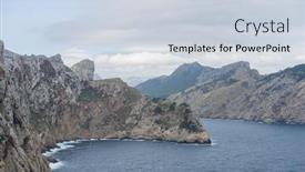  Presentation with island - Presentation design with cape-formentor-in-mallorca-island and a lemonade colored foreground