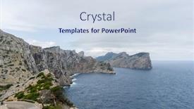  Presentation with island - Colorful presentation theme enhanced with cape-formentor-in-mallorca-island and a sky blue colored foreground