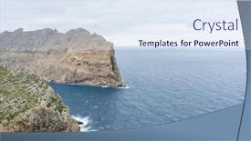  Presentation with island - Slide set having cape-formentor-in-mallorca-island background and a sky blue colored foreground
