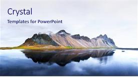  Presentation with mountain water - Theme featuring cape iceland icelandic mountains landscape background and a sky blue colored foreground