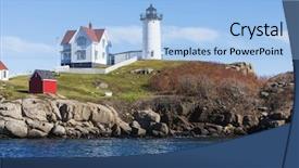  Presentation with lighthouse - PPT theme enhanced with cape neddick in main background and a light blue colored foreground