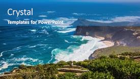  Presentation with cape town south africa - PPT theme enhanced with cape of good hope cape on the cape peninsula south of cape town south africa in the atlantic ocean background and a teal colored foreground