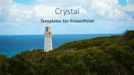  Presentation with lighthouse - Presentation theme having cape-otway-lighthouse-in-southern background and a sky blue colored foreground