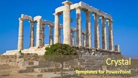  Presentation with ancient greece - Colorful slides enhanced with cape sounion near athens backdrop and a violet colored foreground