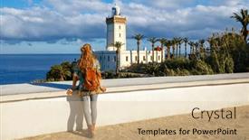  Presentation with lighthouse - PPT theme with cape-spartel-tanger-in-morocco background and a lemonade colored foreground