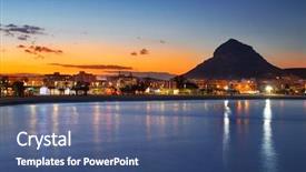  Presentation with cape town - PPT theme having cape town - alicante javea sunset beach cityscape background and a ocean colored foreground