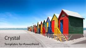  Presentation with cape town - Beautiful slides featuring cape town - colored bathing cabins backdrop and a coral colored foreground