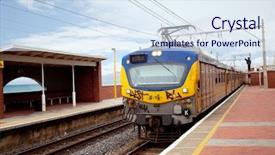  Presentation with cape town - Beautiful theme featuring cape town - railway train and station backdrop and a sky blue colored foreground