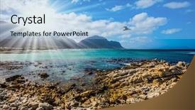  Presentation with space colony - PPT theme with cape town boulders penguin colony background and a  colored foreground