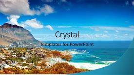  Presentation with cape town - Presentation design enhanced with cape town city panoramic image background and a light blue colored foreground