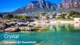  Presentation with cape town - Presentation theme enhanced with cape town south africa background and a ocean colored foreground