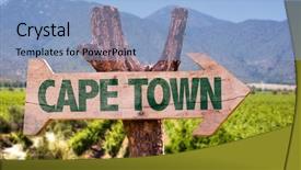 Presentation with cape town - Colorful slide set enhanced with cape town wooden sign backdrop and a light blue colored foreground