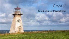  Presentation with lighthouse - Theme featuring cape-tryon-lighthouse-northwest-coast background and a light blue colored foreground