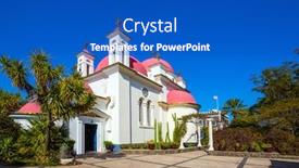  Presentation with pilgrimage - Beautiful theme featuring capernaum-lake-tiberias-place backdrop and a cobalt blue colored foreground