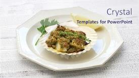  Presentation with italian cuisine - Cool new slides with capesante gratinate baked scallop gratin italian cuisine backdrop and a sky blue colored foreground