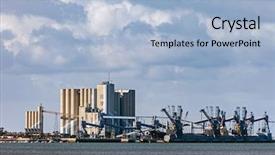  Presentation with deep - Colorful slide deck enhanced with capesize ships silopor maritime backdrop and a light blue colored foreground