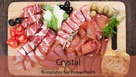  Presentation with charcuterie - Slides featuring capicola and other italian deli background and a red colored foreground