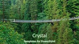  Presentation with suspension - Colorful PPT theme enhanced with capilano suspension bridge in vancouver backdrop and a forest green colored foreground