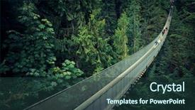  Presentation with suspension bridge - Cool new PPT layouts with capilano suspension bridge in vancouver backdrop and a tawny brown colored foreground