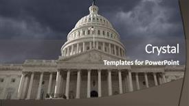  Presentation with dark building - Amazing slide deck having dark sky over the united states capitol building in washington dc backdrop and a dark gray colored foreground
