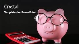  Presentation with budget - Audience pleasing slide deck consisting of capital budget - piggy bank in glasses backdrop and a black colored foreground
