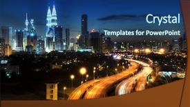  Presentation with kuala lumpur - Presentation theme having capital city of malaysia background and a ocean colored foreground