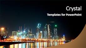  Presentation with city night - Colorful PPT layouts enhanced with capital city of qatar backdrop and a black colored foreground
