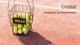  Presentation with metallic - Slide deck having capital equipment - high angle view of balls background and a lemonade colored foreground